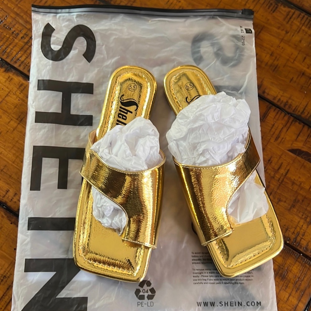 SHEIN gold sandals